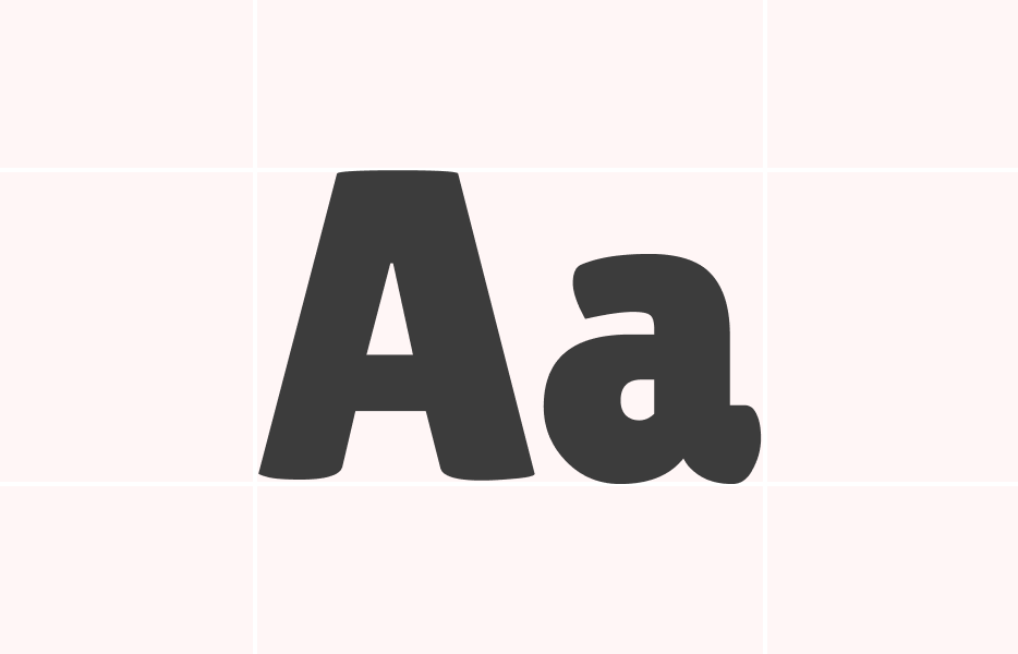 Large letters in brand typography